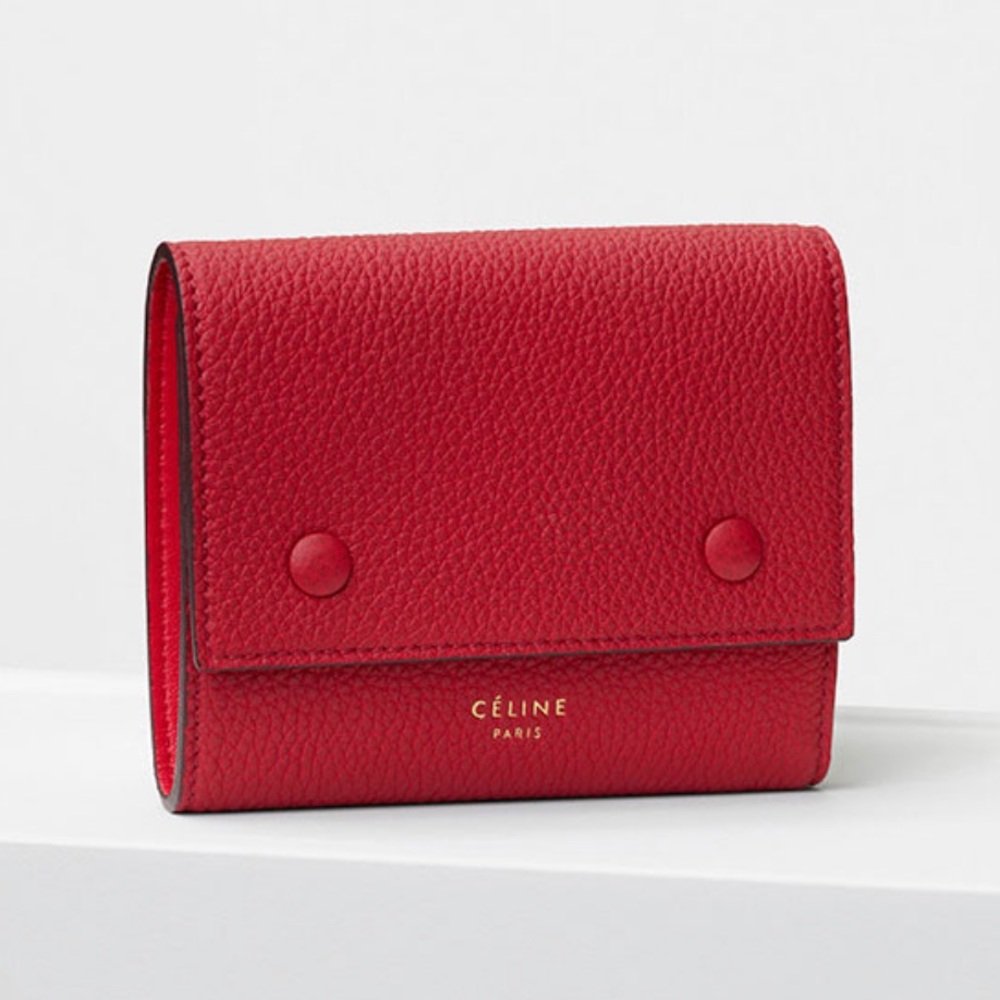 100% Authentic Vintage Celine Trifold Grained Wallet - Picture 13 of 14